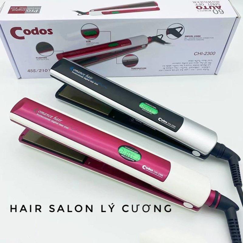 Máy ép máy duỗi tóc Codos CHI - 2300 hàng chính hãng dây cắm dài màu trắng hồng dùng bền lâu