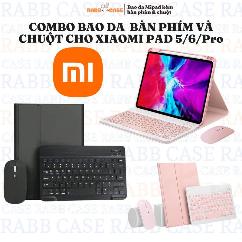   KHÔNG BAO GỒM MÁY TÍNH BẢNG  Combo Bao da kèm bàn phím và chuột không dây có chỗ giữ bút dành cho Máy tính bảng Xiaomi Pad 5 5Pro 6 6Pro SE 11 inch 7 8 11.2 inch  Redmi Pad 2 11 inch kết nối không dây Bluetooth 