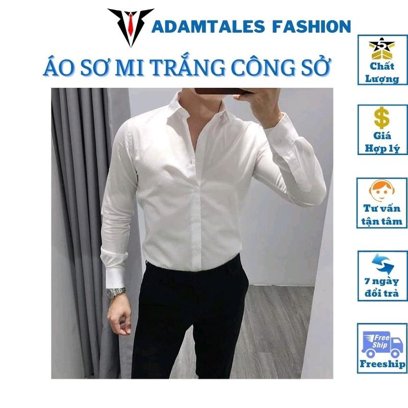 [Hàng VNXK]Áo sơ mi trắng dài tay công sở ATF-003 để mặc công sở hoặc chú Rể form slim fit ôm dáng kiểu thời trang Hàn Quốc cho giới trẻ, chất cotton lụa cao cấp chống nhăn. 0