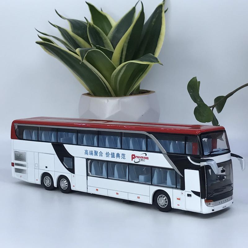 Mô hình xe Bus 2 tầng tỷ lệ 1:50 bằng hợp kim có đèn và âm thanh sinh động Tặng biển số VIP
