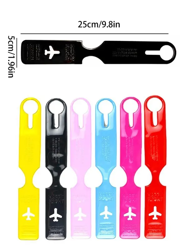 Letter Pattern Luggage Tag, Colorful Travel Baggage Name Tag, Suitcase Address Label Holder, Travel Accessories for Travel Luggage, Adjustable Strap 6