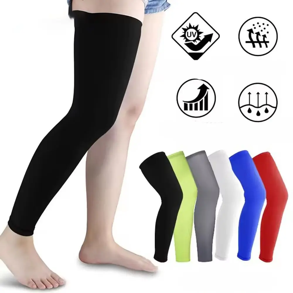 Vớ Nén Chân, Độ Đàn Hồi Cao, Dài, Chống Nắng, Chống Tia UV, Tay Áo Bắp Chân Đầu Gối, Làm Mát Và Thoáng Khí, Thích Hợp Cho Bóng Rổ Và Bóng Đá, Vớ Đạp Xe, Dành Cho Nam Và Nữ, Chất Lượng Cao