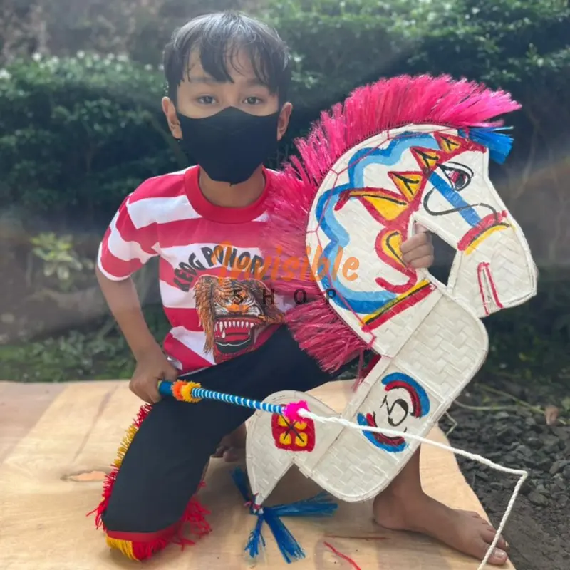 [ BELI 1 DAPAT 3 ] Mainan Anak Full Set Jaranan Kuda Lumping Anak + Pecut Cambuk + Stelan Baju Reog Paud-SD 2