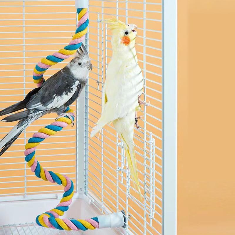 Product Introduction of Parrot Bird Standing Toys Cotton Rope Colorful Toy Chew Perches for Bird Cage Standing Woven Rope Bird Accessories Parrot Toys #464691 36