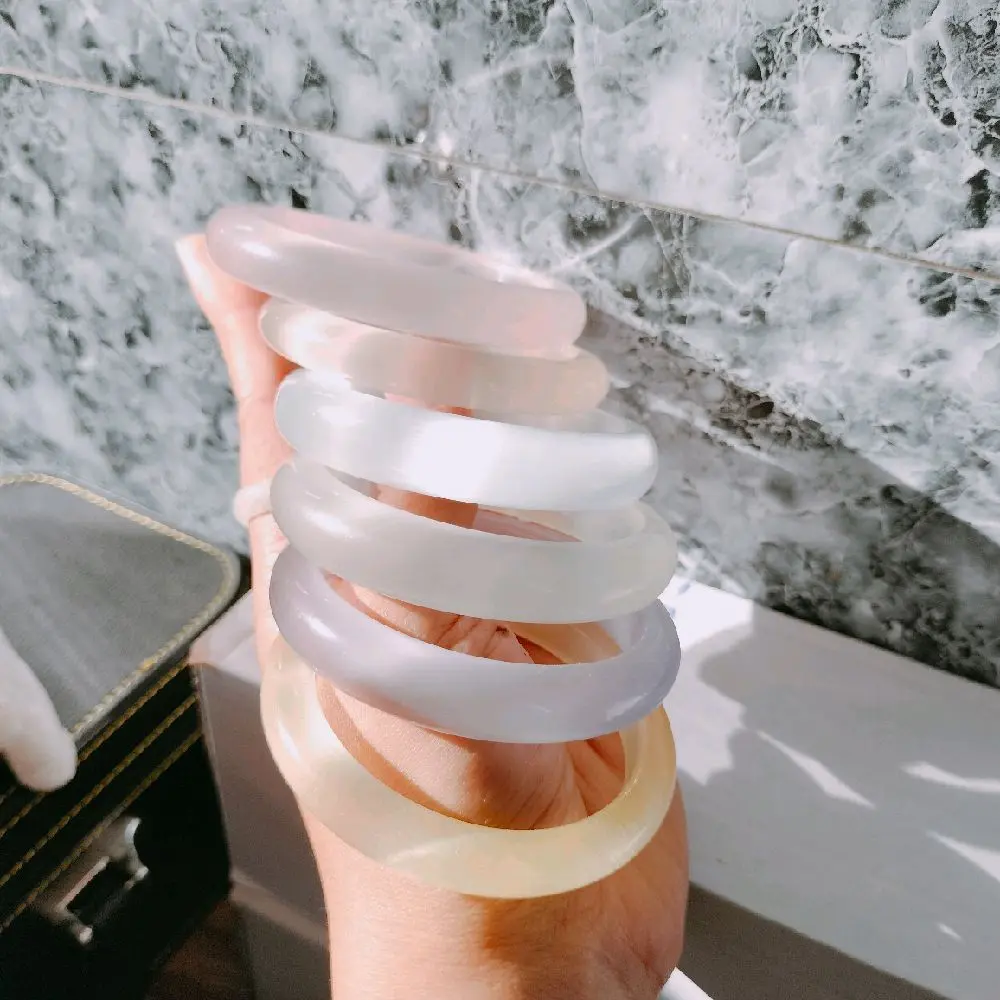 vòng bản nguyên khối đá thanh tẩy (senlentine) 9-12 li cho chị e mê vòng bản(tặng kèm hộp)
