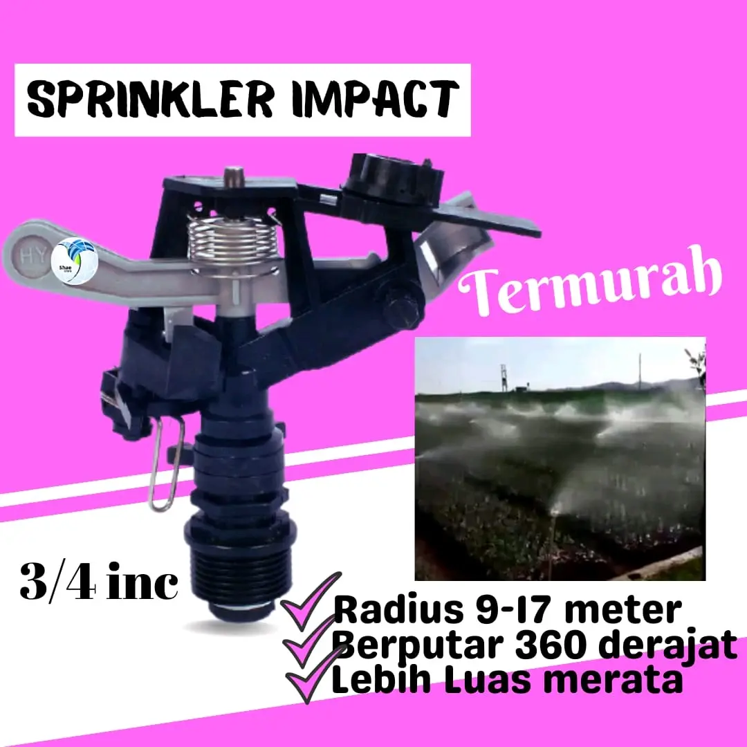 SPINKLER IMPACT 3/4 INCH DRAT LUAR ALAT PENYIRAM TANAMAN PERKEBUNAN Abu Nozzle Semprotan