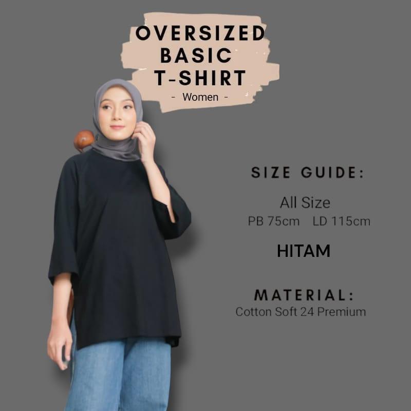 PAKET HEMAT 3 PCS 100AN ,KAOS WANITA OVERSIZE LENGAN 7/8 Katun Polos Lembut Nyaman Soft Atasan Panjang 4