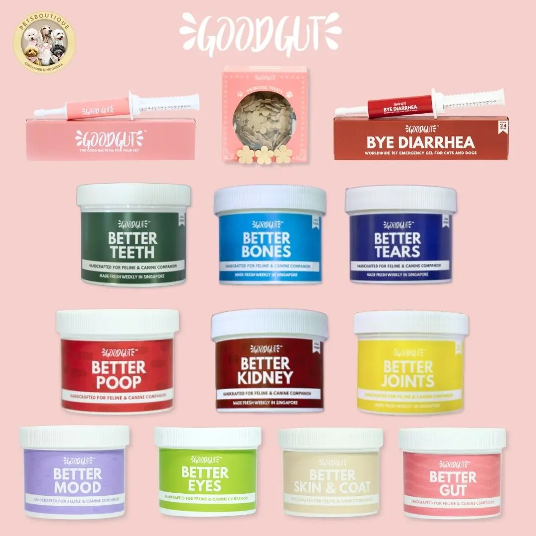 [BEST DEAL READY STOCK] GOOD GUT PROBIOTIC GEL & BYE DIARRHEA & PROBIOTIC TREATS & BETTER SERIES