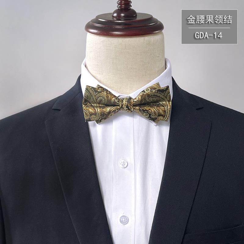 Product Introduction of New Bow Tie Men's Solid Color Bridegroom High Density 1200 Needle Silk Bow Tie Flower Business Formal Wear 15