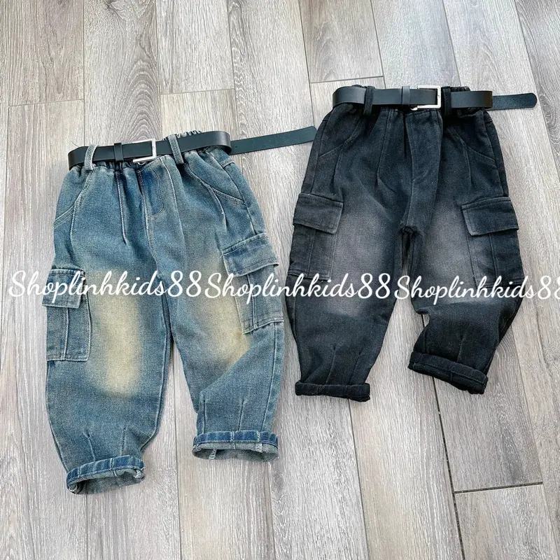 Quần baggy jean cho bé có sz từ 8-28kg( mua 3 bo  kèm 1 kính - 5 bộ kèm đồng hồ) [Shop Linh kids 88) 6