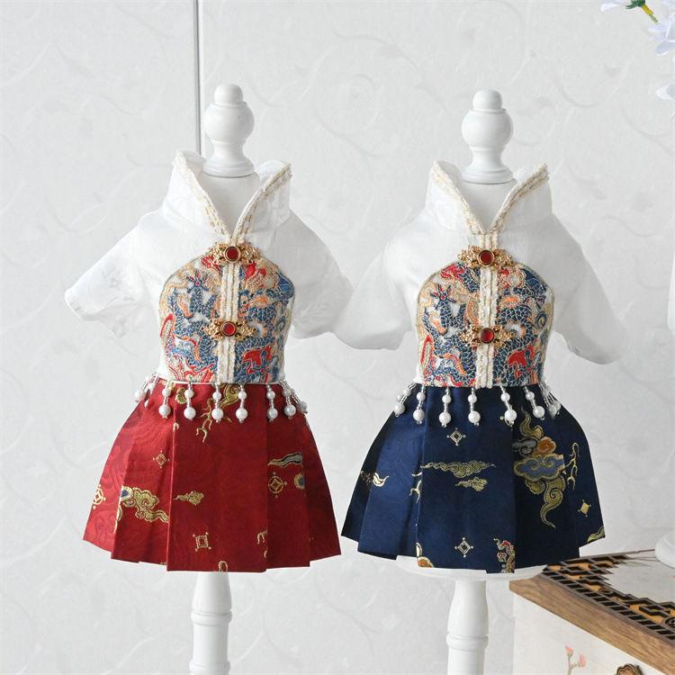 Product Introduction of Quần áo cho chó, mỏng mùa hè, phong cách quốc gia, thích hợp cho mèo và chó, váy mặt ngựa, thích hợp cho Teddy và Pomeranian, thiết kế ban đầu, phát hành vào năm 2024 1