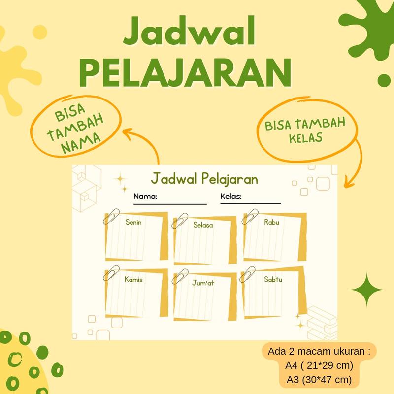 Product Introduction of jadwal pelajaran sekolah anak bisa tambah NAMA Belajar sekolah anak 5