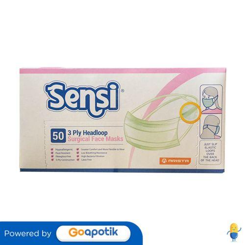 Gambar SENSI 3PLY SURGICAL FACE HEADLOOP MASKER HIJAB 50 PCS dari Apotek Potenza Jakarta by GoApotik Kota Administrasi Jakarta Selatan Tokopedia