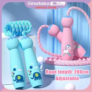 Tali Skipping Anak 2.6 Meter Adjustable – Motif gajah kecil & unicorn (kartun), dengan pegangan busa nyaman. Cocok untuk aktivitas olahraga anak, juga bisa digunakan oleh dewasa, praktis untuk latihan lompat tali