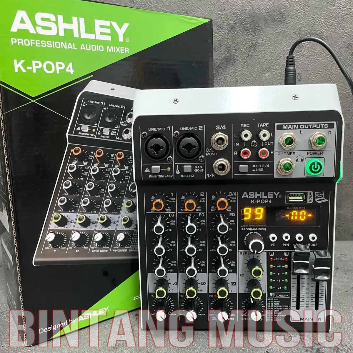 Mixer Ashley Kpop 4 channel original kpop4 Metal Monitor Amplifier Rumah Soundcard