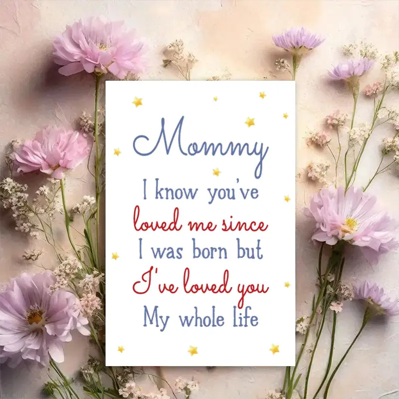 Mommy Letter Pattern Greeting Card with Envelope, 1/3 Counts Creative Birthday Gift Card, Mother's Day Gift for Mom, Birthday Gift for Mom, Party Supplies 4