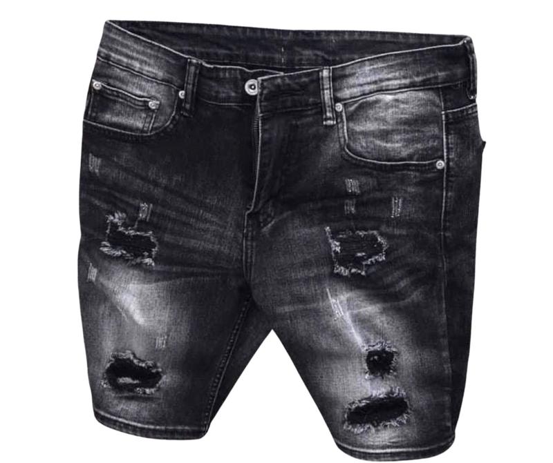  Quần Sọt Jean Nam Cao Cấp Xám Đen Rách Kiểu Cá Tính - Thời Trang Hiện Đại 