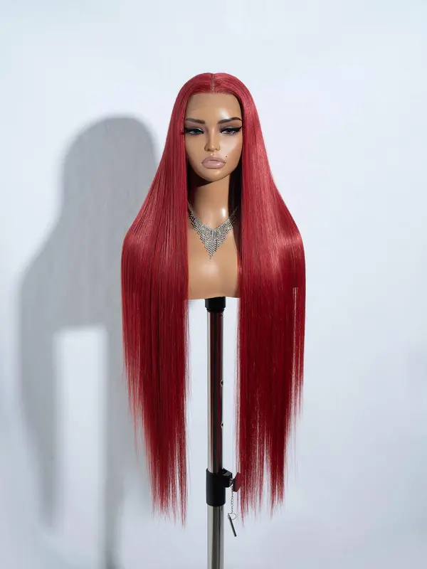 38 Inch Long Straight Lace Front Glueless Hd Wigs for Women, Gorgeous Fluffy Straight Frontal Wigs without Bangs, Synthetic Heat Resistant Fiber Pre Plucked Hairline Wigs for Party, Daily Use, Glueless Ready To Wear Wig 4
