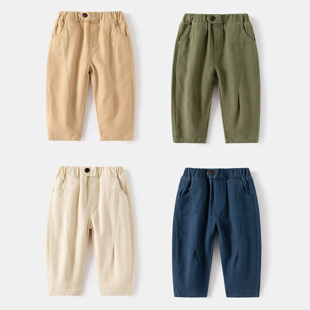 1-6 Children's Casual Pants, Boys' Solid Color Pants,