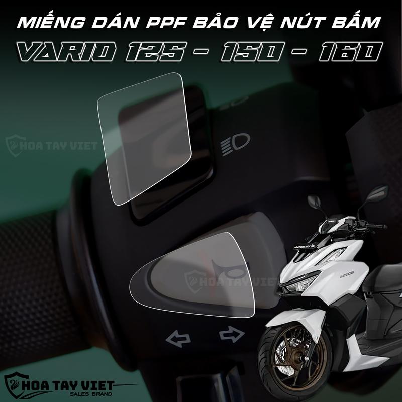 Bộ 5 miếng dán PPF nhám bảo vệ nút bấm Xe VARIO 125 - 150 - 160