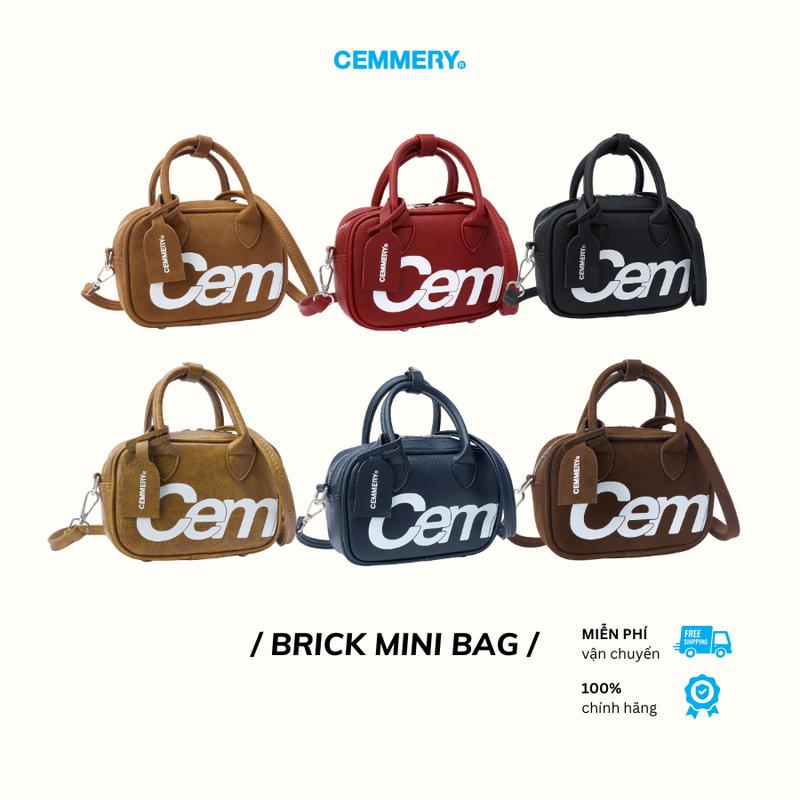 Túi Đeo Chéo CEMMERY Local Brand Size Mini Brick Form Vuông Đựng Vừa Điện Thoại Da PVC và Da Lộn 6 Màu