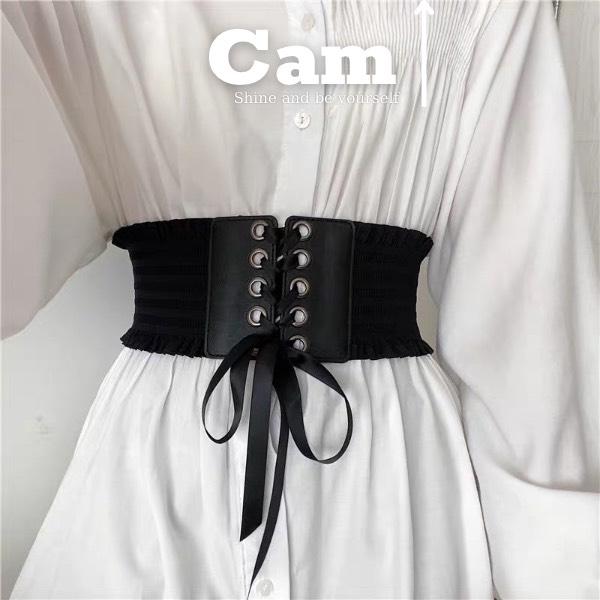 Thắt lưng Đai váy vải nữ Corset bản to 10cm DV28 ảnh cho váy sang chảnh đai nịt bụng váy áo đầm belt da váy nữ blazer - Camcamvintage
