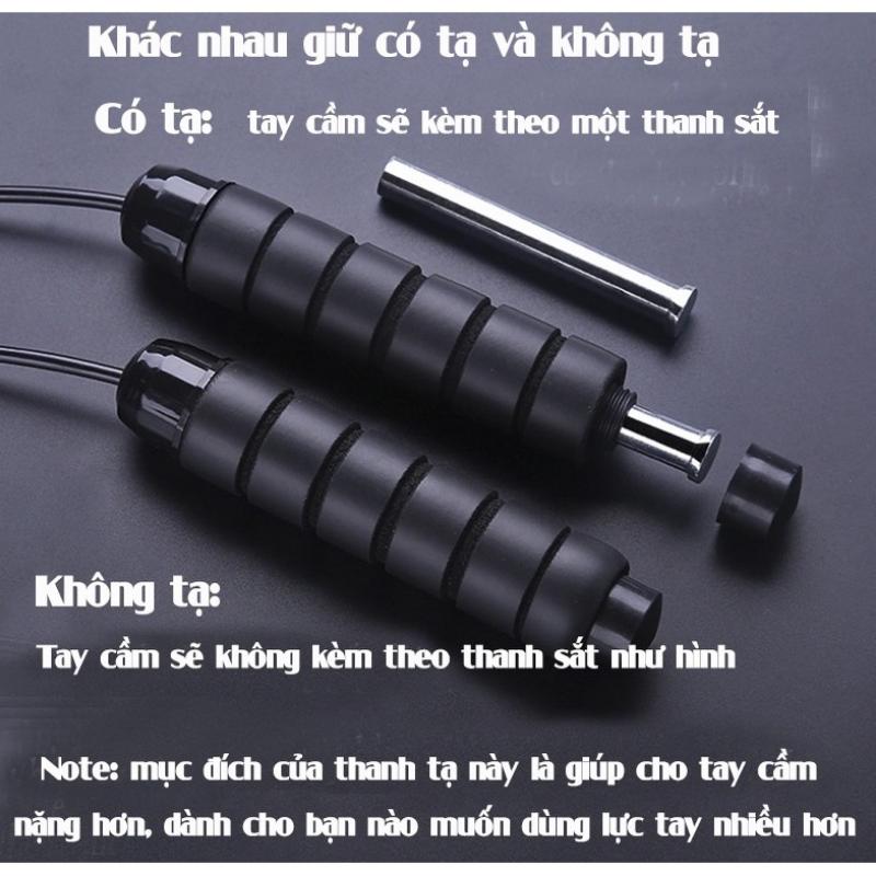 Dây Nhảy Tập Thể Dục Giảm Cân Lõi Thép Tay Cầm Bọc Xốp Êm Tay   Có Tạ Tăng Gấp Đôi Hiệu Quả Luyện Tập Giảm Cân Tại Nhà 2
