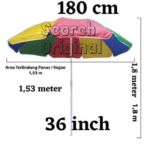 Payung Pantai Murah / Tenda / Taman UK-36 inch = 90 -180cm dapat dilipat 8-rusuk