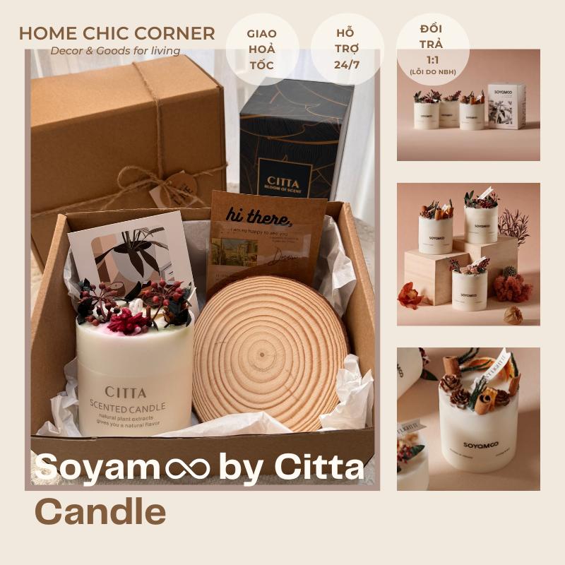 SET QUÀ Nến thơm Soyam by Citta nến thơm hoa khô handmade cao cấp được làm từ sáp đậu nành tự nhiên | HOME CHIC CORNER
