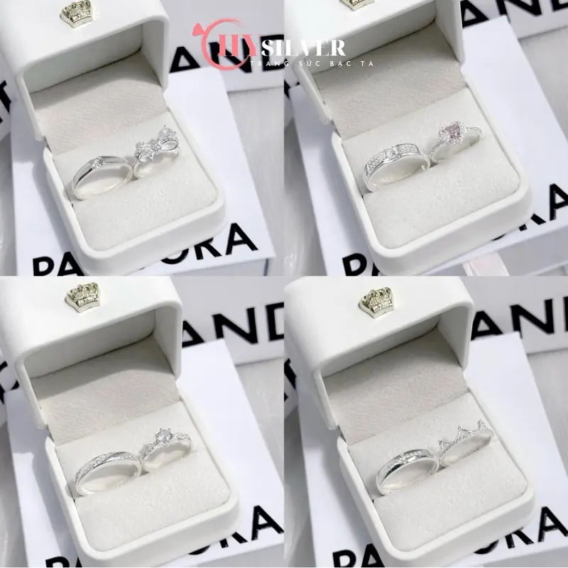 Tổng hợp các mẫu nhẫn đôi Chy Silver full box như ảnh bạc thật