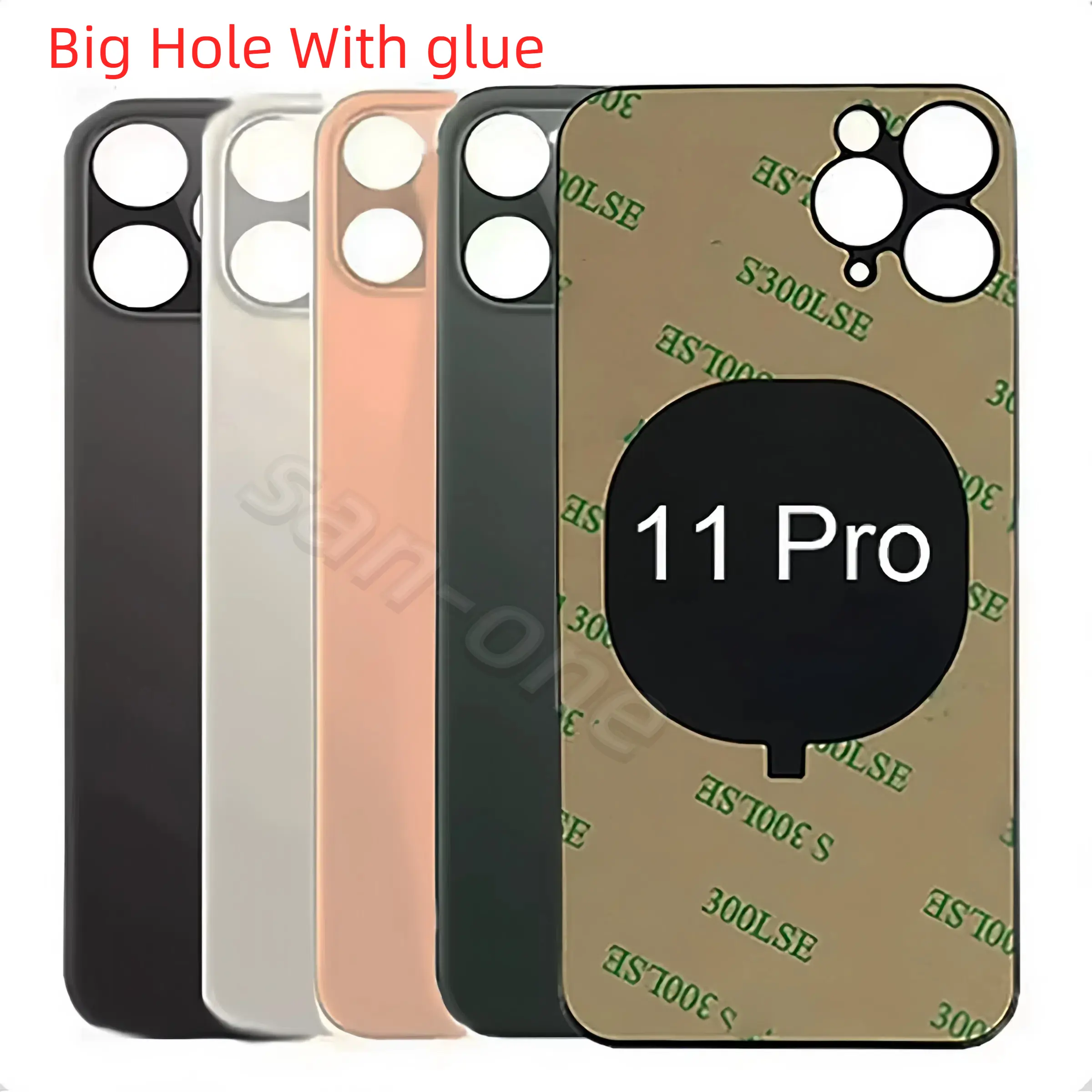 For iPhone 11/11 Pro/11 pro max Backcover Glass Replacement Battery Cover Big Hole Camera Rear Glass With glue Back Glass