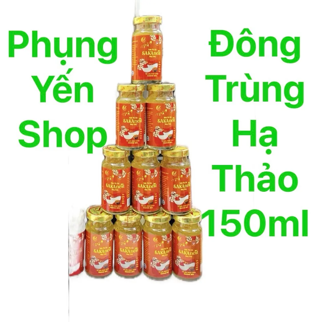 COMBO  10 LỌ NƯỚC YẾN SÀO ĐÔNG TRÙNG HẠ THẢO, SAKANEST 39% YẾN TƯƠI-150ML ( KHÔNG CÓ VỎ HỘP)SẢN PHẨM DÀNH CHO NGƯỜI LỚN
