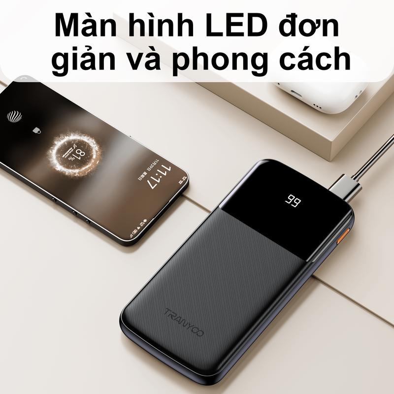Sạc Dự Phòng 10000mAh Màn Hình LED D08 2 Cổng USB Kép sạc iphone, Cho Android/IOS Phụ Kiện sạcdựphòng Pin Dự Phòng Đèn 20000mAj