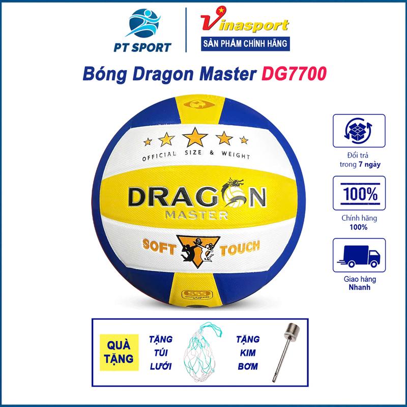 Bóng Chuyền Dragon Master DG7700 Chính Hãng | Da PU Nhám Nhật Đánh Êm Tay Đạt Tiêu Chuẩn Thi Đấu [Tặng túi lưới + kim bơm] Nam Sport