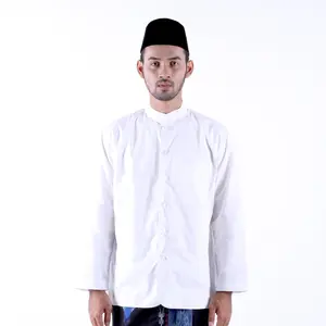 Baju Koko BHS Classic Habaib Motif Ashim Warna Putih