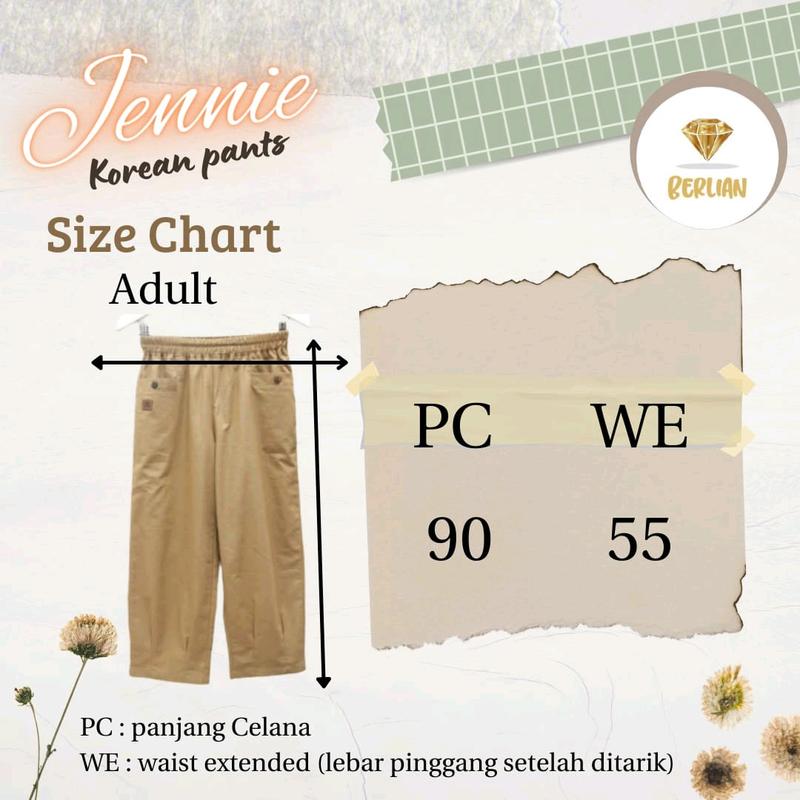 Baggy Pants Korean Style Celana Panjang Anak Perempuan Remaja Tanggung Jennie 4