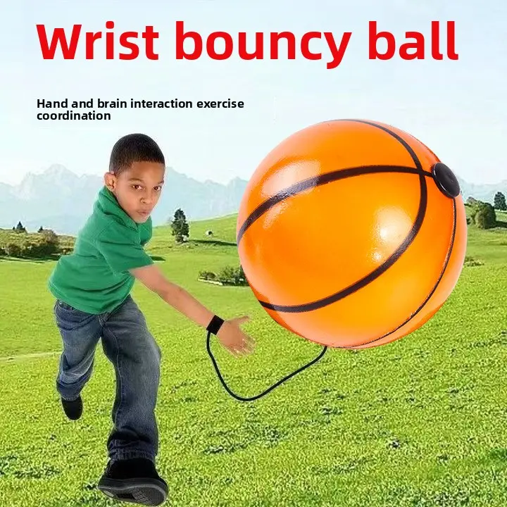 Wrist Elastic Ball Children's Toy Hand Throw Back Ball Training Wrist Ball Throwing Ball Sports Outdoor Source Manufacturer