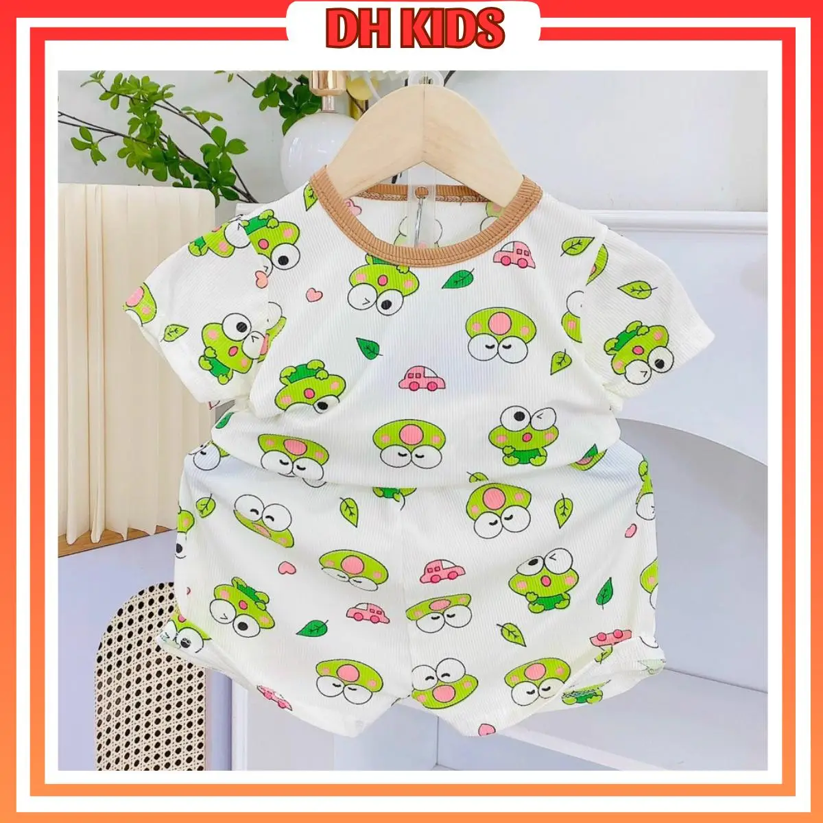 [B01] Combo 5 (tặng 1 bộ) quần áo cộc tay chất thun tăm mát lạnh  cho bé trai - bé gái - DH KIDS