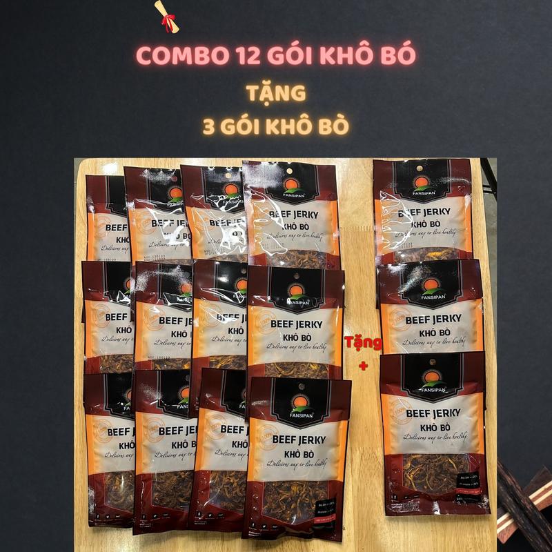 Set mix 12 túi khô bò tặng 3 túi - Ông chú đồ ăn vặt Snack Food