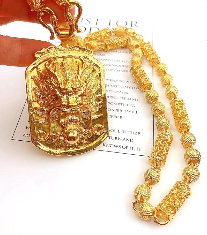 Product Introduction of Men's Necklace Pendant Hollow Dragon Head Necklace 8