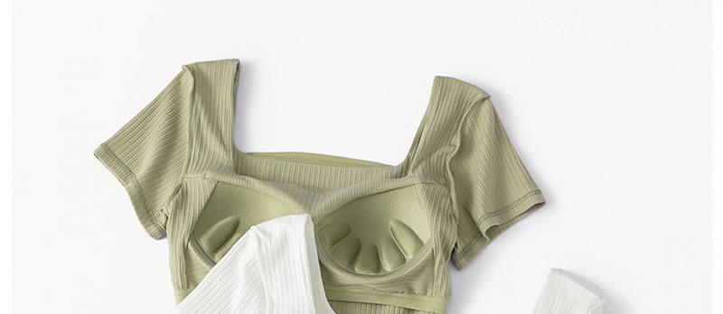 Product Introduction of Pure Cotton with Chest Pad Short-Sleeved T-shirt Woman Square-Neck Cup One-Piece Waist Bottoming Shirt Wear-Free Bra Underwear Outer Wear Clothing Women's Padded T-shirt 12