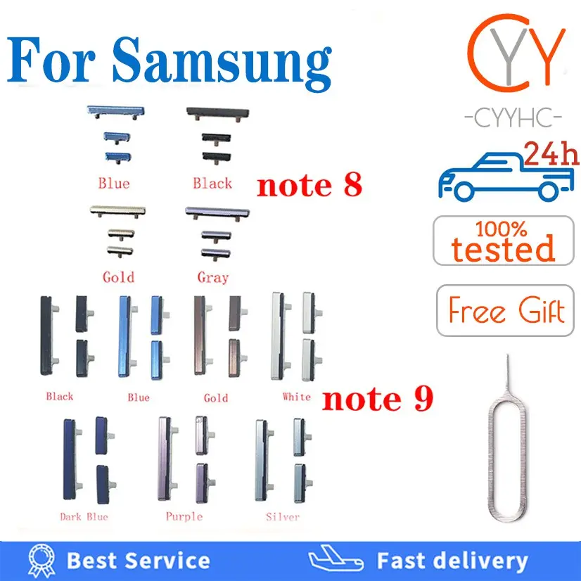New for Samsung Galaxy Note 8 N950 F Note 9 N960 F Power and Side Button Keys button on off volume up and down button on the side Replacement Part