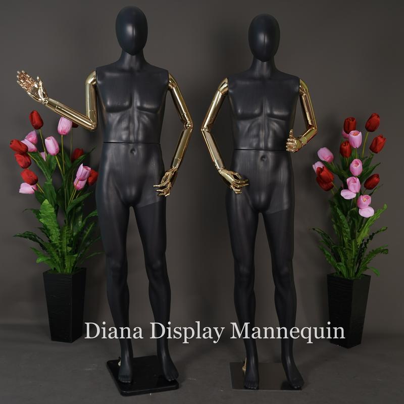 MANEKIN FULLBODY PRIA DENGAN TANGAN ROBOT PLASTIK MOTIF KAYU ATAU EMAS 7