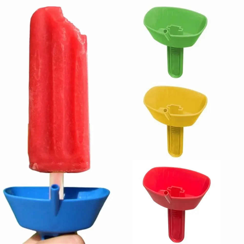 nowso Dirtiness free Double Lightweight Popsicle Protectors Anti-drip Tray Drip Proof Popsicle Holder Ice Cream Bracket Ice Pop Guard Anti-flow