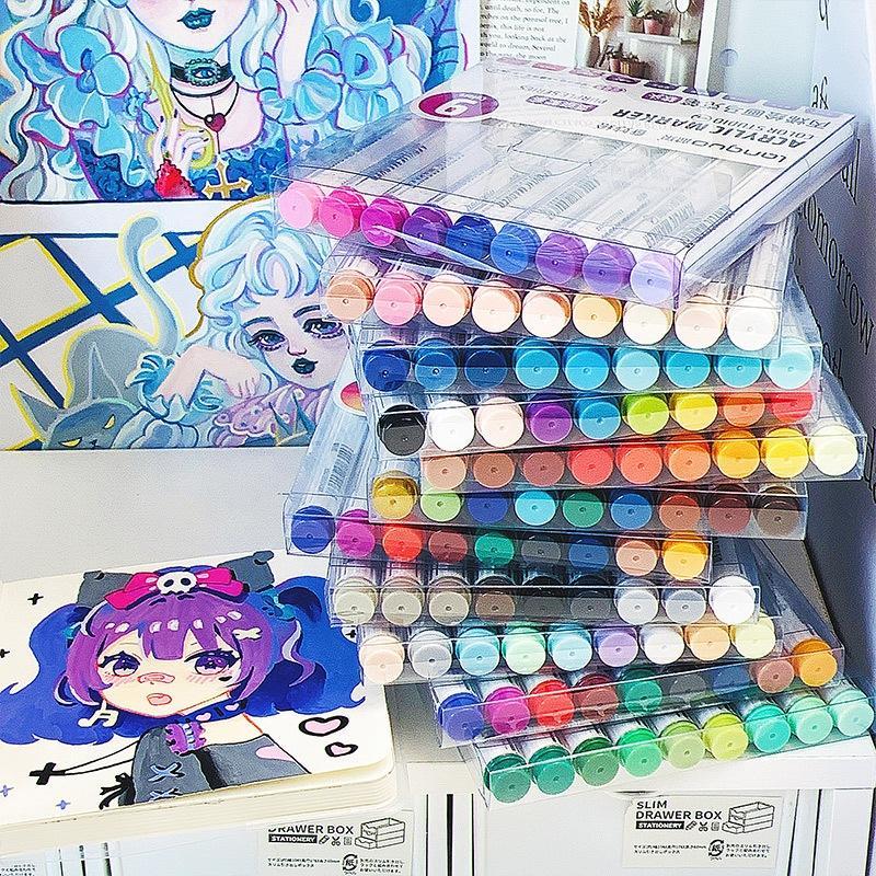  Set 9 Bút Acrylic Marker LANGUO - Hoạ Cụ Mèo Đen 