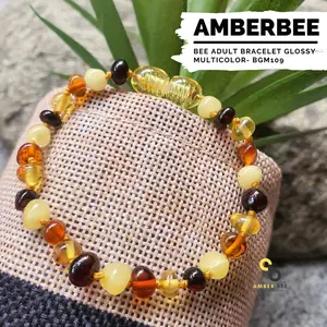Gelang Amber Dewasa Premium 16cm Glossy Multicolor BGM109 By Amber Bee