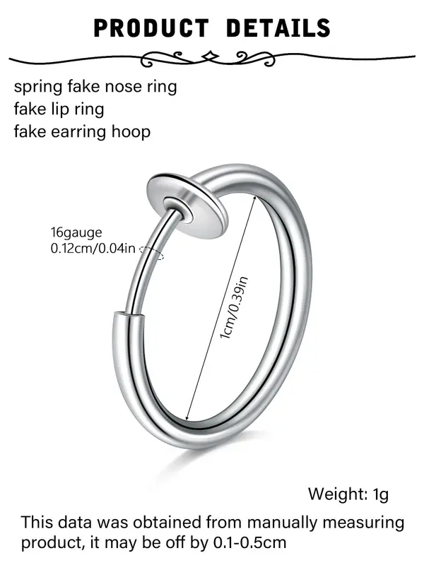 Simple Stainless Steel No Piercing Earring, 2 Pairs Fashionable Earrings for Women & Men for Party, Daily Clothing Decor, Trendy All-match & Exquisite Jewelry for Birthday Gift 5