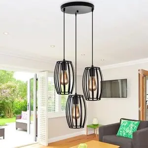 Lampu Gantung Minimalis Hias Plafon Ruang Tamu Dekorasi Rumah Vintage Modern Besi 7