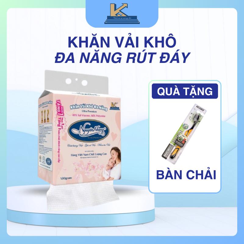 Combo 3 - 6 khăn vải khô đa năng hồng Nguyễn Khang rút đáy, cao cấp dày dặn, mềm mịn 40% viscose 60% polyester 1