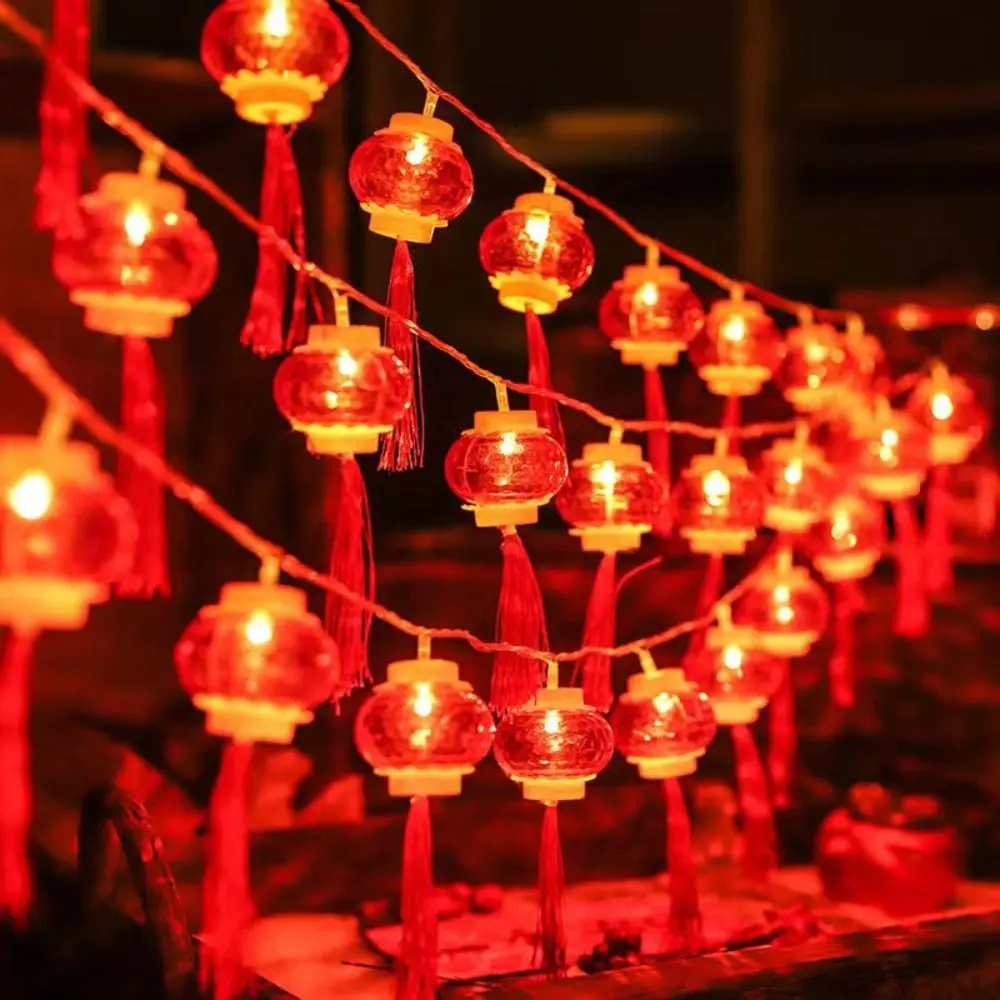 Đèn LED Dây Đèn Lồng Đỏ, Đèn Ngoài Trời, Tua Rua Phong Cách Nút Thắt Trung Quốc, Đèn Rèm Băng Tuyết, Dây Trang Trí Tiệc, Thích Hợp Cho Lễ Hội Mùa Xuân / Năm Mới